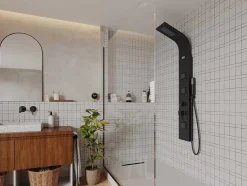 Douchekolom Met Massagestralen Tyra - Zwart - 20*150 Cm