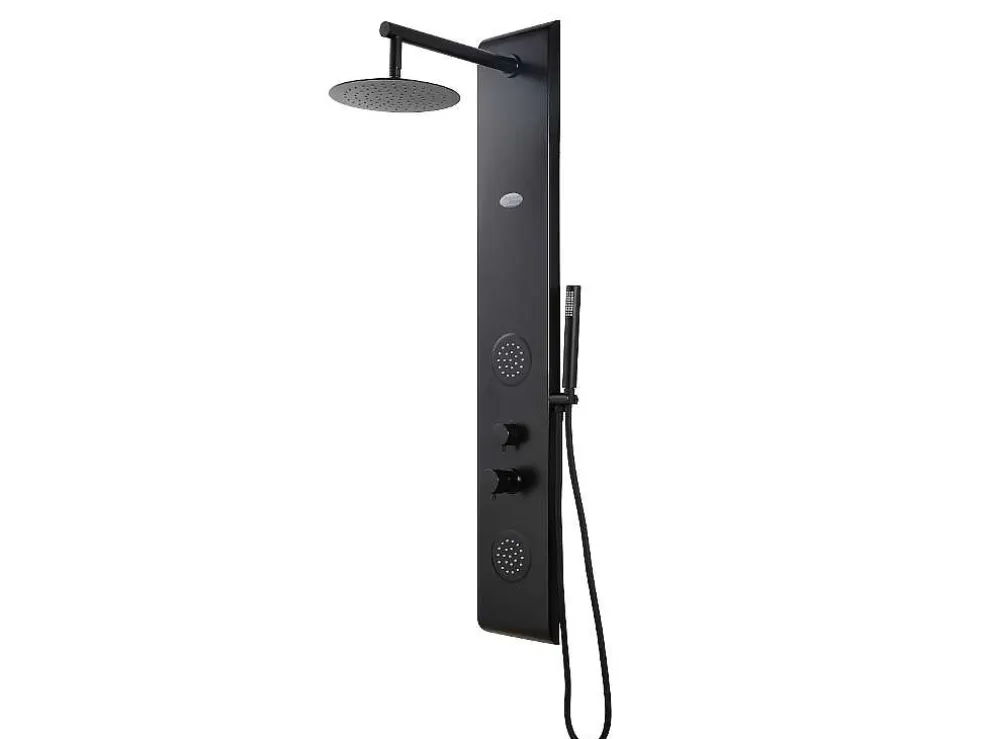 Douchekolom Met Massagestralen Jubida - Zwart - 20*130 Cm