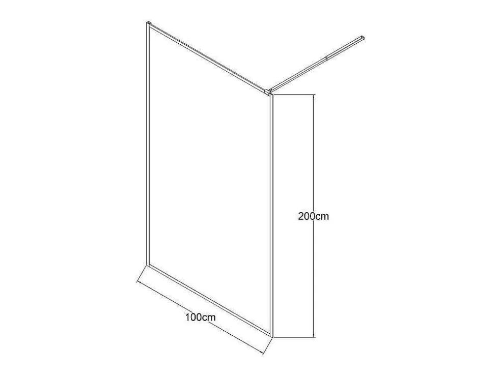 Douchewand Voor Inloopdouche 100 X 200 Cm Matzwart Gehard Glas Amberi