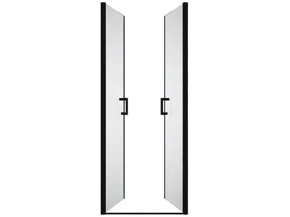 Draaibare Douchedeur - 80 X 195 Cm - Zwart Mat - Gehard Glas - Sarasota