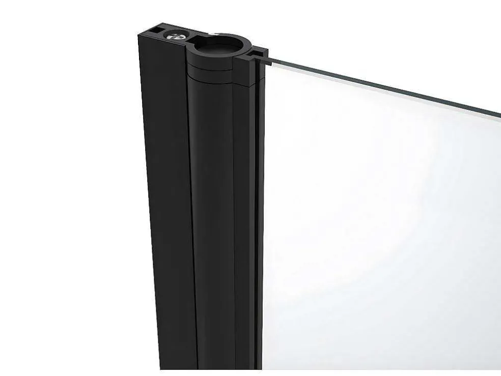 Draaibare Douchedeur - 80 X 195 Cm - Zwart Mat - Gehard Glas - Sarasota