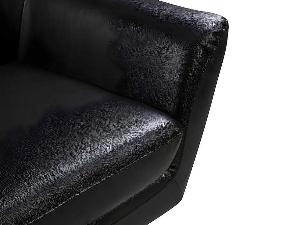 Draaifauteuil Ithaque In Buffelleer - Zwart