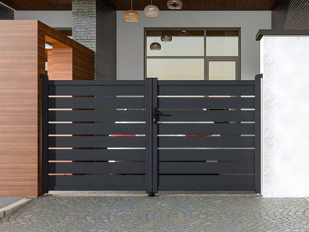 Draaihekje Van Aluminium - Antraciet - L100Xh176 Cm - Primo
