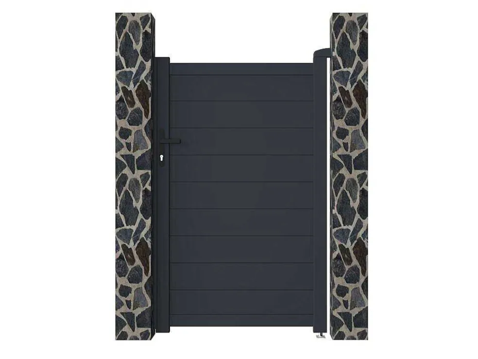 Draaipoort Van Aluminium Antraciet - L103 X 166 Cm - Nazario