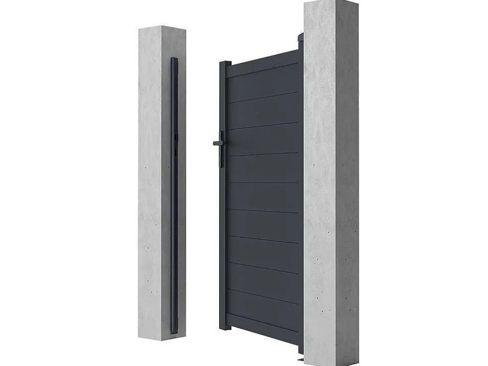 Draaipoort Van Aluminium Antraciet - L103 X 166 Cm - Nazario