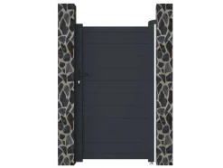 Draaipoort Van Aluminium Antraciet - L103 X 181 Cm - Nazario