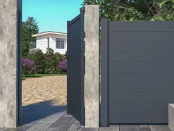 Draaipoort Van Aluminium Antraciet - L103 X 181 Cm - Nazario