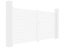 Draaipoort Van Aluminium B355 X H181 Cm Wit - Nazario
