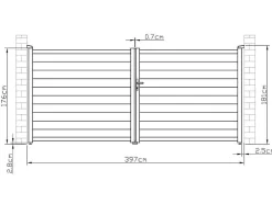 Draaipoort Van Aluminium B397 X H181 Cm Wit - Nazario