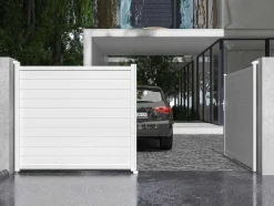 Draaipoort Van Aluminium B397 X H181 Cm Wit - Nazario