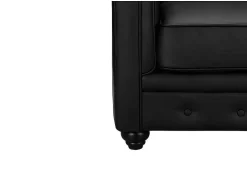 Driezitsbank Chesterfield Van Kunstleer - Zwart