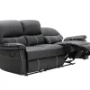 Driezitsbank En Relaxfauteuil Canby - Kunstleer - Zwart