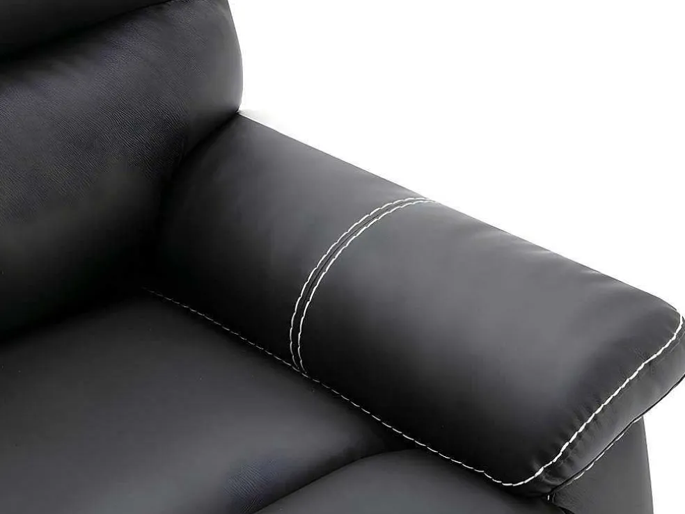 Driezitsbank En Relaxfauteuil Canby - Kunstleer - Zwart