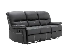 Driezitsbank En Relaxfauteuil Canby - Kunstleer - Zwart