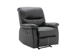 Driezitsbank En Relaxfauteuil Canby - Kunstleer - Zwart