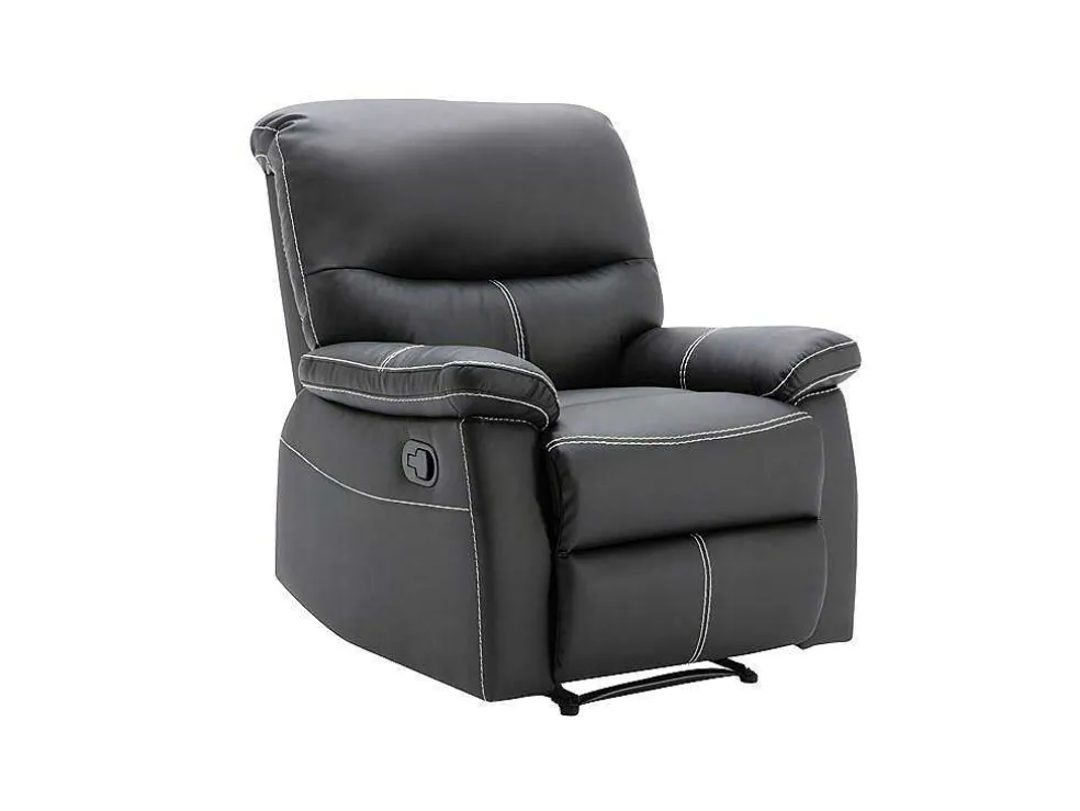 Driezitsbank En Relaxfauteuil Canby - Kunstleer - Zwart