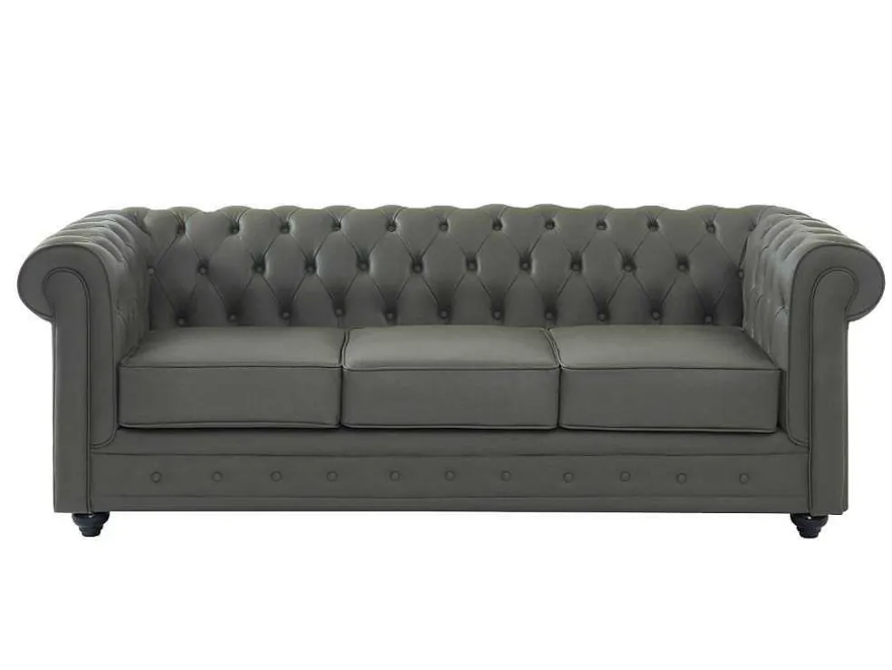 Driezitsbank Van Buffelleer Chesterfield - Grijs