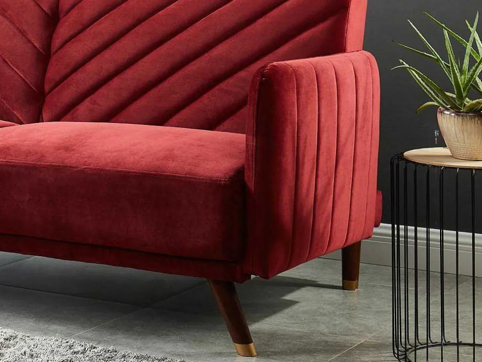Driezitsbedbank Van Fluweel Joris - Rood