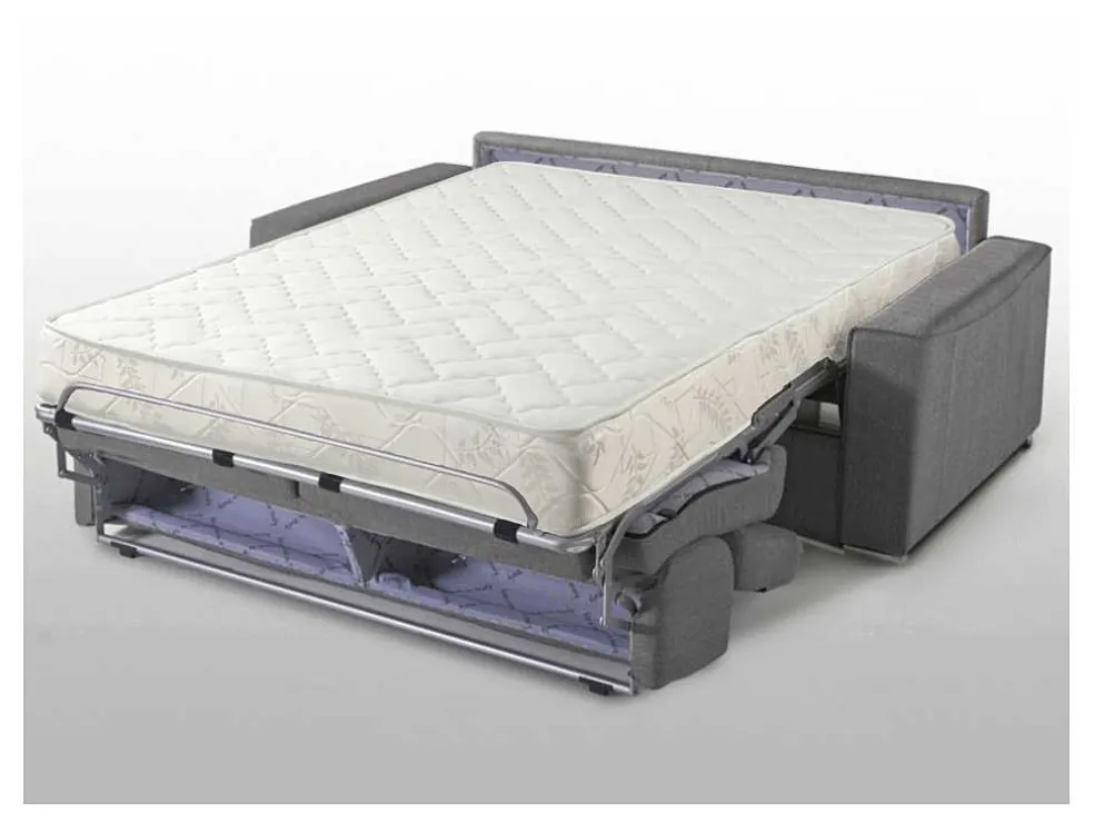 Driezits Express Bedbank Vizir Van Stof - Grijs - Slaapafmeting 140 Cm - Matras 18 Cm