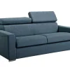 Driezits Express Slaapbank Van Stof Vizir - Blauw - Slaapafmeting Met Brede Latten 140 Cm - Matras 18 Cm