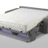 Driezits Express Slaapbank Van Stof Vizir - Grijs - Slaapafmeting Met Brede Latten 140 Cm - Matras 18 Cm