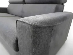 Driezits Express Slaapbank Van Stof Vizir - Grijs - Slaapafmeting Met Brede Latten 140 Cm - Matras 18 Cm