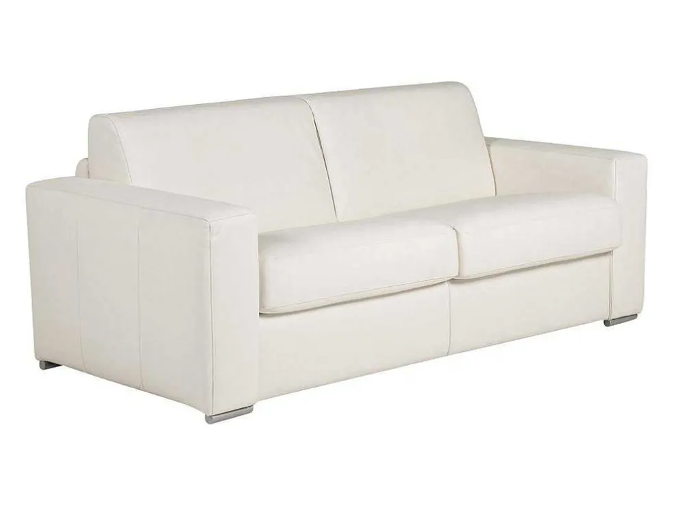 Driezits Slaapbank 100% Buffelleer Delectea Ii - Wit