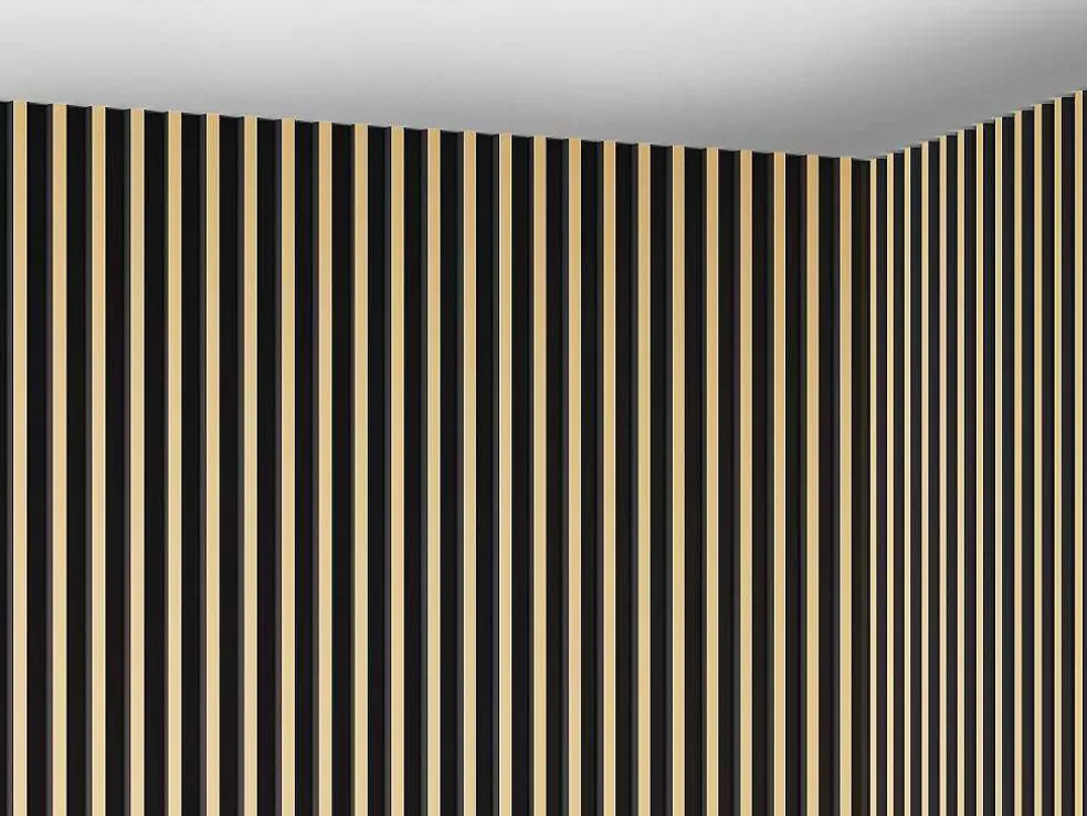 3D-Wandpaneel - 2,83 M - Zwart En Goudkleurig - Set Van 8 - Clinton
