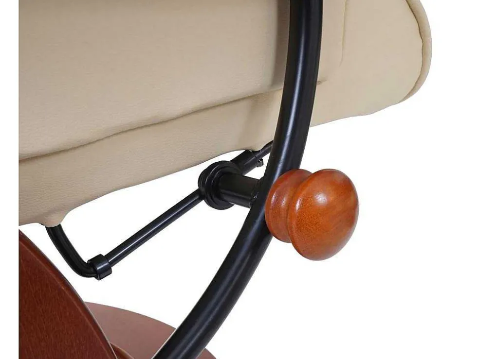 Edmonton Fauteuil Met Kruk, Creme, Honingkleurig