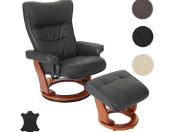 Edmonton Fauteuil Met Kruk, Zwart, Honingkleurig
