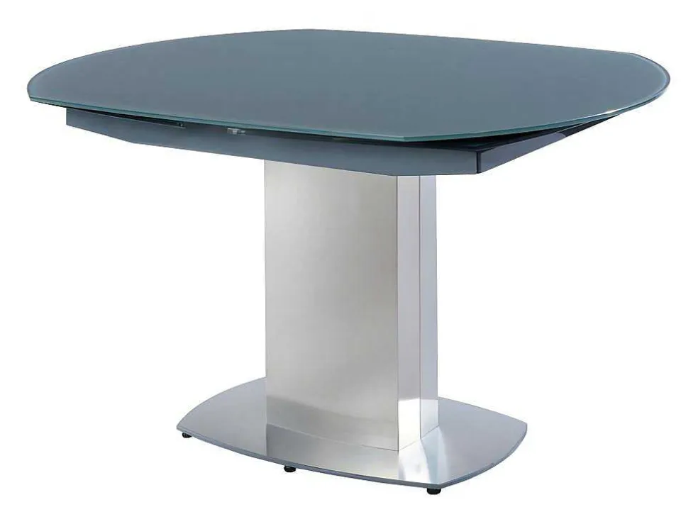 Eettafel Talicia Uitschuifbaar Van Gehard Glas En Metaal - 6 Tot 8 Personen - Grijs