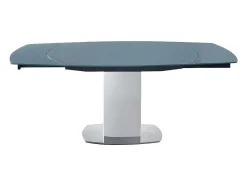 Eettafel Talicia Uitschuifbaar Van Gehard Glas En Metaal - 6 Tot 8 Personen - Grijs