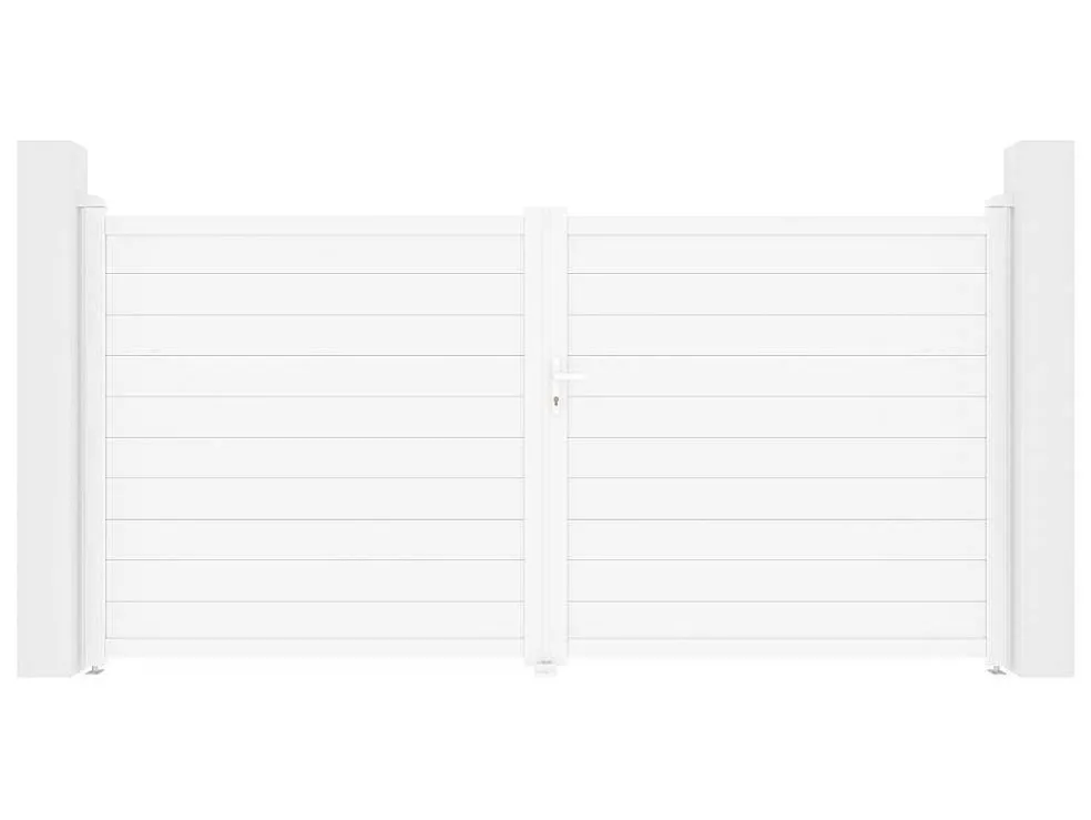 Elektrische Draaipoort Van Aluminium L355 X H181 Cm Wit - Nazario