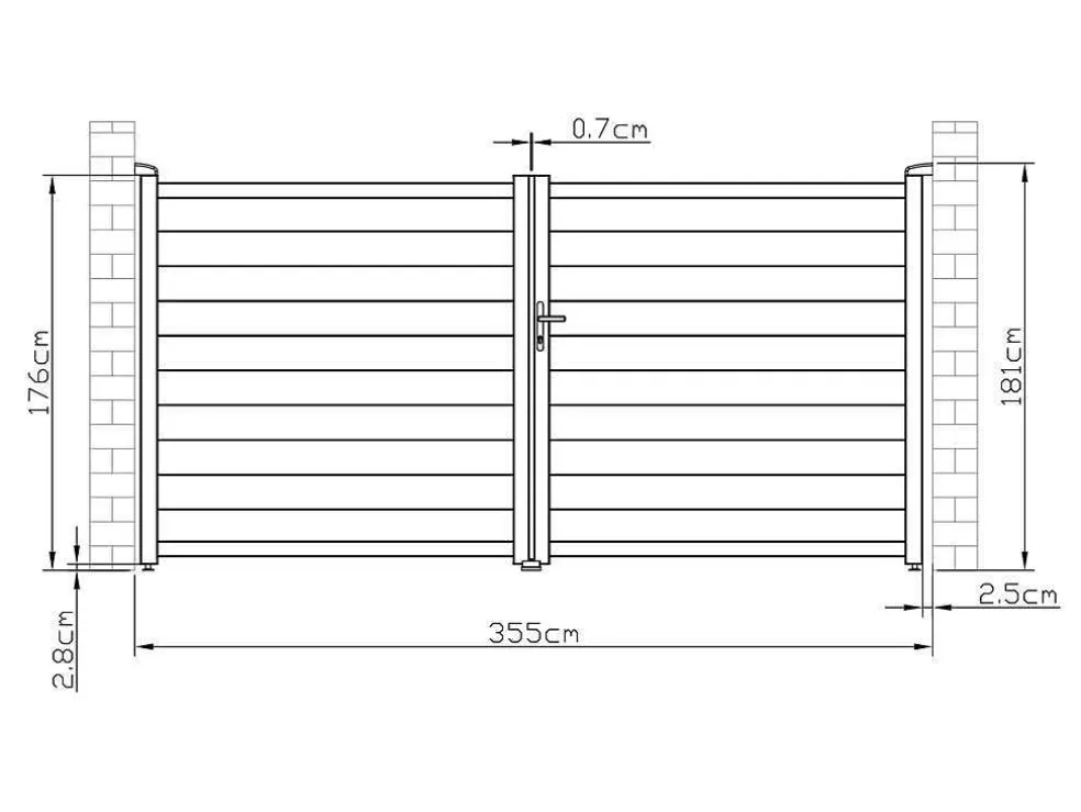 Elektrische Draaipoort Van Aluminium L355 X H181 Cm Wit - Nazario