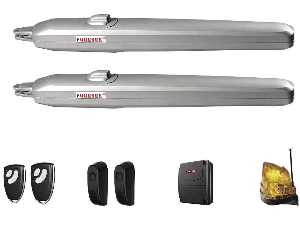 Elektrische Draaipoort Van Aluminium L397 X H181 Cm Wit - Nazario