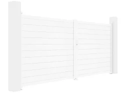 Elektrische Draaipoort Van Aluminium L397 X H181 Cm Wit - Nazario