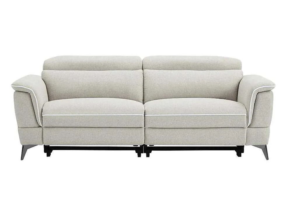 Elektrische Relax-Zitbank Met 3 Plaatsen In Beige Stof Macari