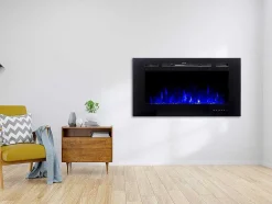 Elektrische Sfeerhaard Calbuco - L101,6 X D14 X H54,4 Cm - Zwart