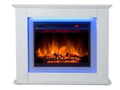 Elektrische Sfeerhaard Nevado - Met Schoorsteenmantel - Leds - L100 X D27,5 X H82,5 Cm - Wit