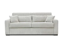 Express-Vierzitsslaapbank Van Beige Ribfluweel - Bed Met Brede Latten 160 Cm - Matras 18 Cm - Mondovi