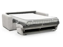 Express-Vierzitsslaapbank Van Beige Ribfluweel - Bed Met Brede Latten 160 Cm - Matras 18 Cm - Mondovi