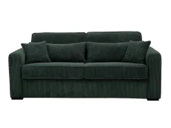 Express-Vierzitsslaapbank Van Groen Ribfluweel - Bed 160 Cm - Matras 18 Cm - Mondovi