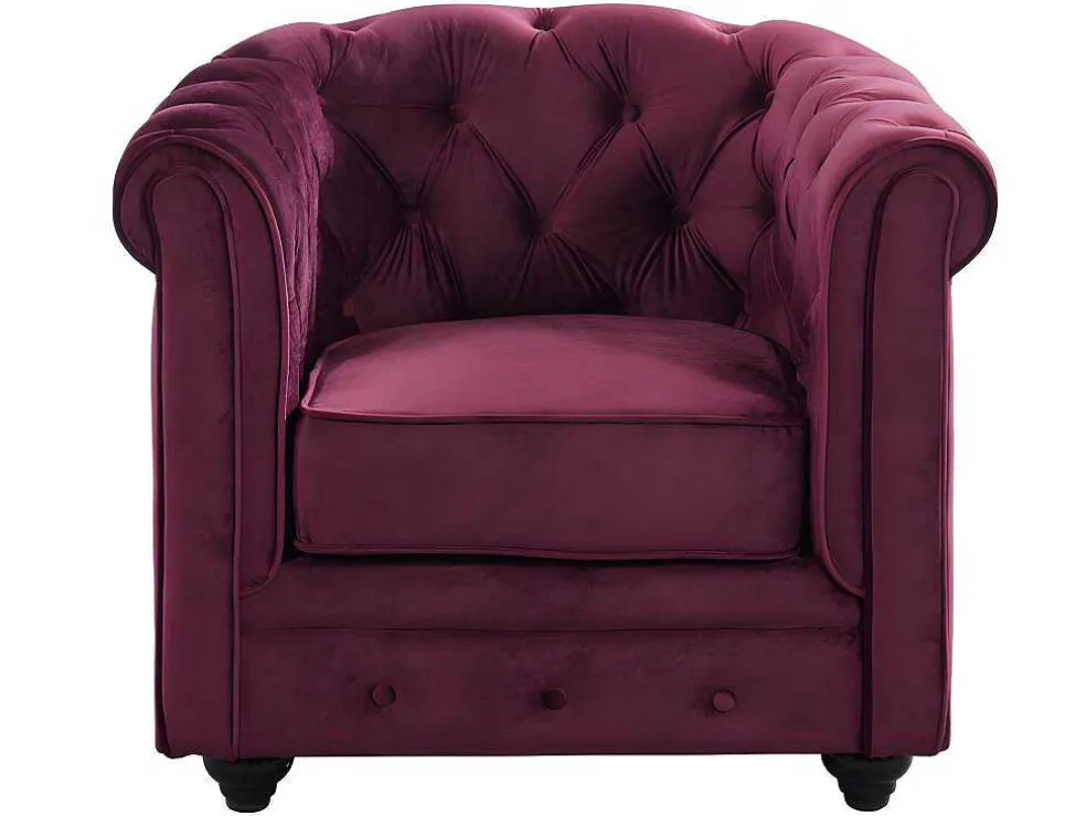 Fauteuil Chesterfield - Fluweel Paars