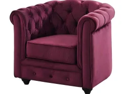 Fauteuil Chesterfield - Fluweel Paars
