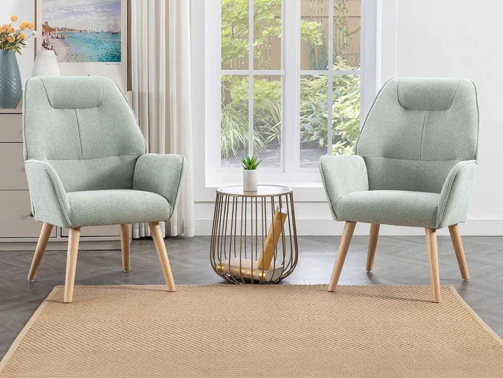 Fauteuil Van Blauwgroene Stof Osimo