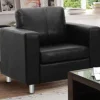Fauteuil Van Kunstleer Ackley - Zwart