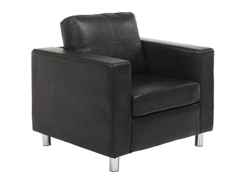 Fauteuil Van Kunstleer Ackley - Zwart