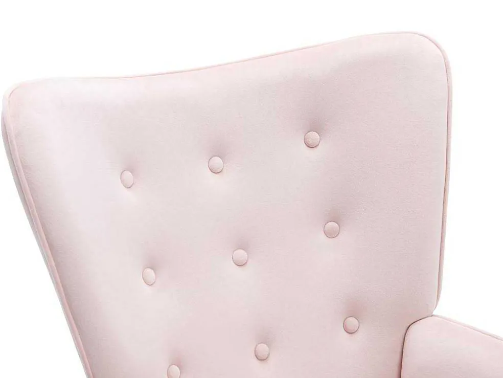 Fauteuil Van Roze Velours Vately