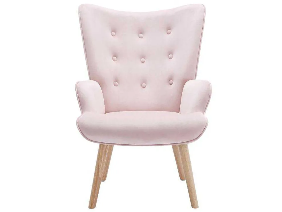 Fauteuil Van Roze Velours Vately