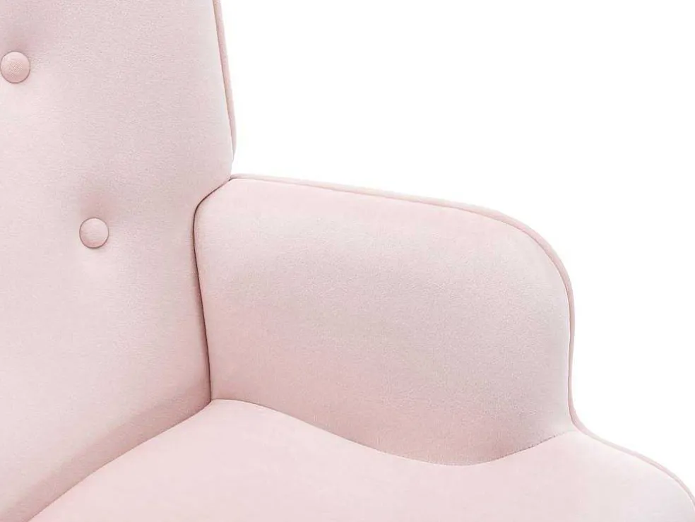 Fauteuil Van Roze Velours Vately